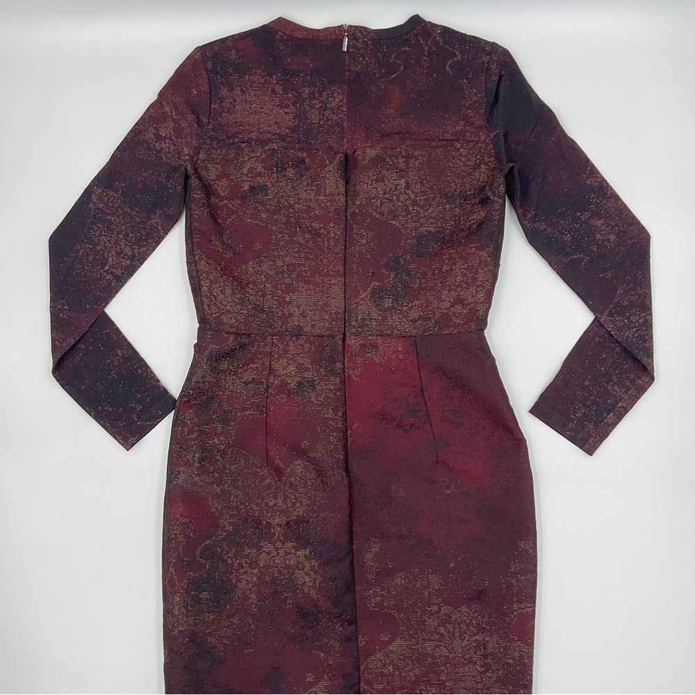 Max Mara Varna NWOT Jacquard Print Bordeaux Sheath Dress As Seen On TV 36 / US 2 - Picture 12 of 16